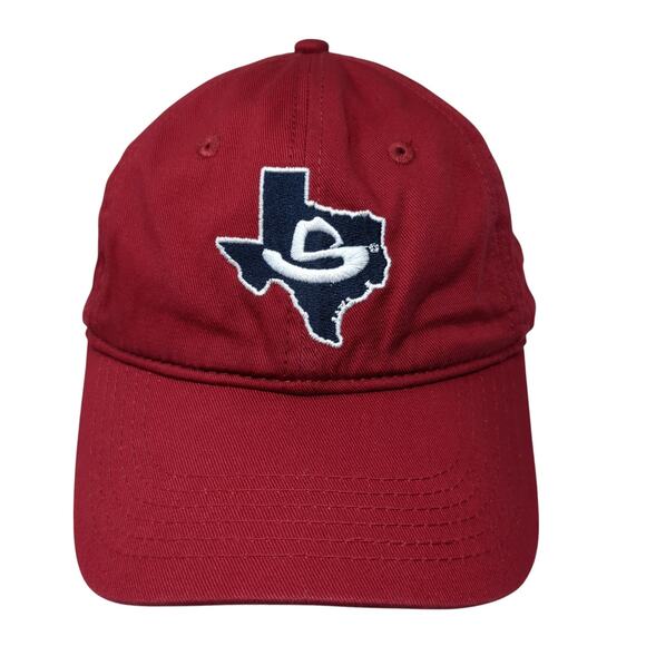 San Antonio Strapback Hat Red One Size Adjustable Embroidered Logo - Picture 1 of 9